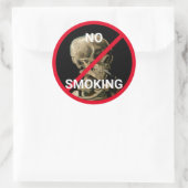 バン喫煙とのノーサインゴッホスカルアートワーク ラウンドシール (バッグ)