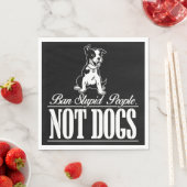 バン愚かな人々ではなく犬おもしろいピットブル引用文 スタンダードランチョンナプキン (インサイチュ)