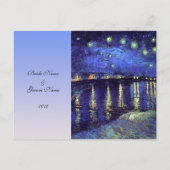 バン結婚ゴッホ星空の夜の受付カード インビテーションポストカード (裏面)