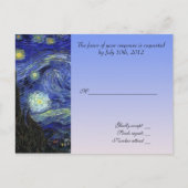 バン結婚ゴッホ星空の夜の受付カード ポストカード (正面)