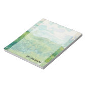 バン・ゴッホの緑の小麦畑パーソナライズされた ノートパッド (回転)