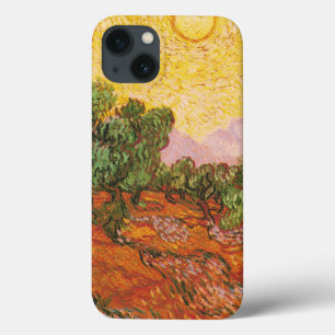 バン・ゴッホの黄色い空と太陽のオリーブツリー iPhone 13ケース