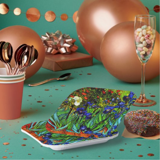 バン・ゴッホ絵画ズ・アイリス ペーパープレート (複数)