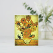 バン・ゴッホ – ひまわり花14本のポストを持つ静物の花瓶 ポストカード (スタンド正面)