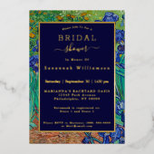 バン・ゴッホ・イリー絵画スフローラブライダルシャワー金ゴールド 箔招待状 (正面)