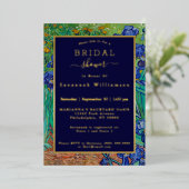 バン・ゴッホ・イリー絵画スフローラブライダルシャワー金ゴールド 箔招待状 (立ち正面)