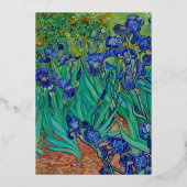 バン・ゴッホ・イリー絵画スフローラブライダルシャワー金ゴールド 箔招待状 (裏面)