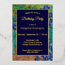 バン・ゴッホ・イリー絵画スフローラ誕生日金ゴールド