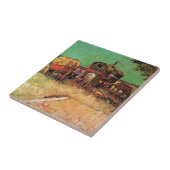 バン・ゴッホ、ジプシーとキャラバンの陣地 タイル (側面)