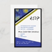 バン・ゴッホ・スタリー・ナイト・スタイルRSVP結婚の囲い 出欠カード (正面/裏面)