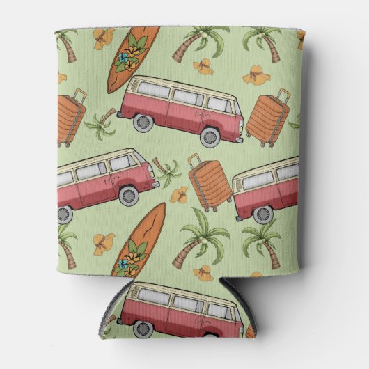 バン、サーフボード&パームツリークーラーボックス 缶クーラー (正面)