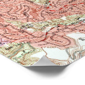 バン・ヌイ・カリフォルニアのヴィンテージの地図(1966年) ポスター (角)