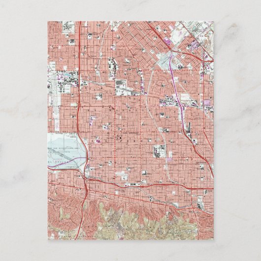 バン・ヌイ・カリフォルニアのヴィンテージの地図(1966年) ポストカード (正面)