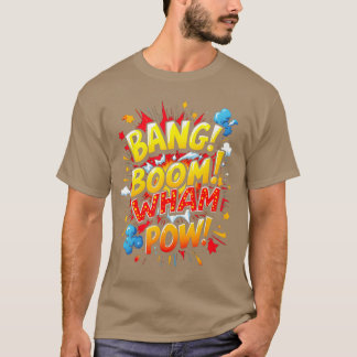 バン ブーム ワム ポウ コミックデザイン少年 Tシャツ