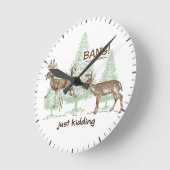 バン！冗談だろ！狩りユーモア ラウンド壁時計 (傾斜)