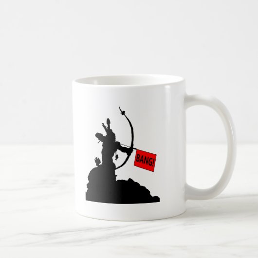 "バン!" 矢の面白いマグカップ コーヒーマグカップ (右)