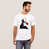 "バン！" 矢 楽しい Tシャツ (正面フル)