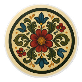 バヴァリアントレ絵を描ススタイルコタジェーコアフォークアート セラミックノブ