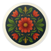 バヴァリアントレ絵を描ススタイルコタジェーコアフォークアート セラミックノブ (正面)