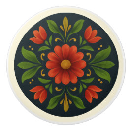 バヴァリアントレ絵を描ススタイルコタジェーコアフォークアート セラミックノブ