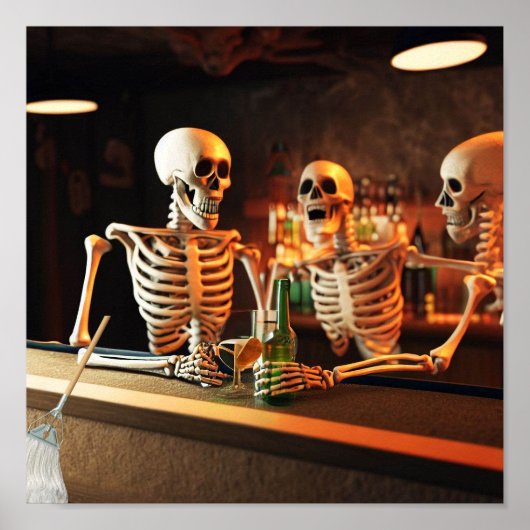バーおもしろいにポスターのスケレトン ポスター (正面)