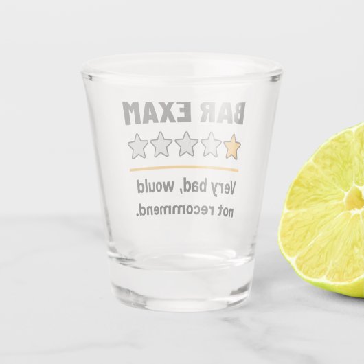 バーおもしろい試験1つ星の非常に悪い推奨しない ショットグラス (裏面)