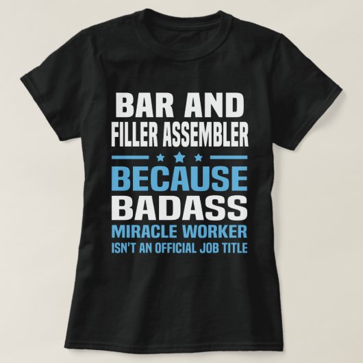バーおよびフィラー・アセンブラ Tシャツ (デザイン正面)