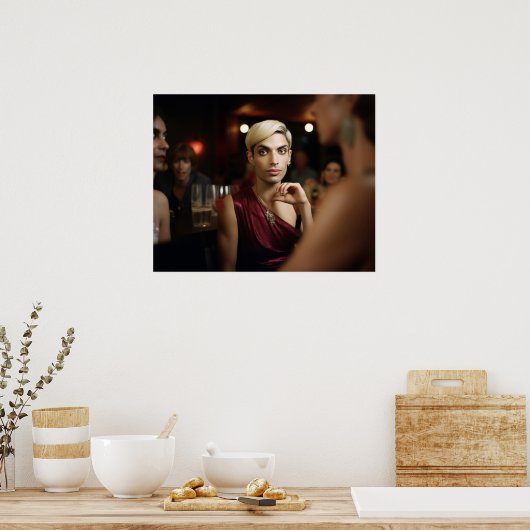 バーでジェンダークエアな人 ポスター (キッチン)