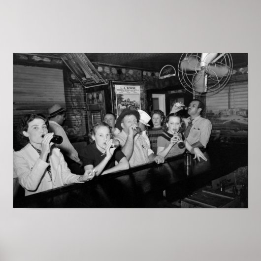 バーでビールを飲む – 素晴らしうつ病 – 1938 ポスター (正面)