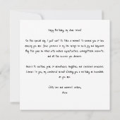 バーで一緒に過ごす親友 誕生日カード 招待状 (裏面)