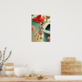 バーで飲む猫ビール ポスター (キッチン)