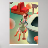 バーで飲む猫ビール ポスター (正面)