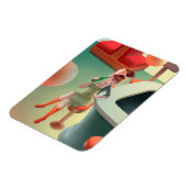 バーで飲む猫ビール マグネット (左側)