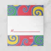 バーとバルミツワーエレガントの色の渦巻き プレイスカード (外部開封)