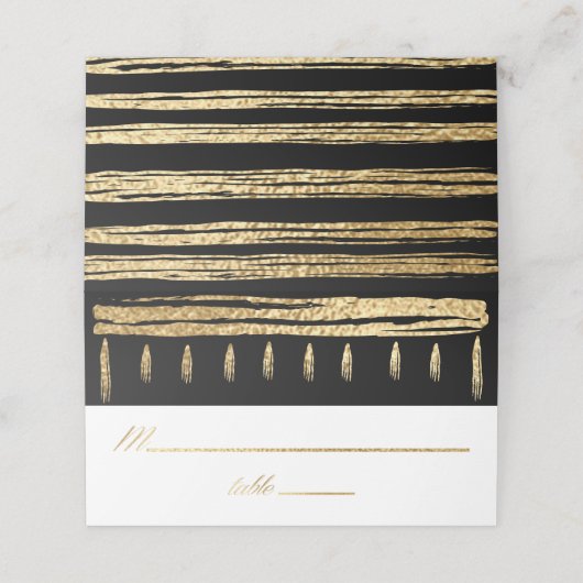 バーとバルミツワー金ゴールドブラックタリット座席表 プレイスカード (外部開封)