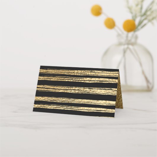 バーとバルミツワー金ゴールドブラックタリット座席表 プレイスカード (裏面)