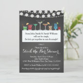 バーにストックを！ カップル ウェディング シャワーの招待状 招待状 (スタンド正面)