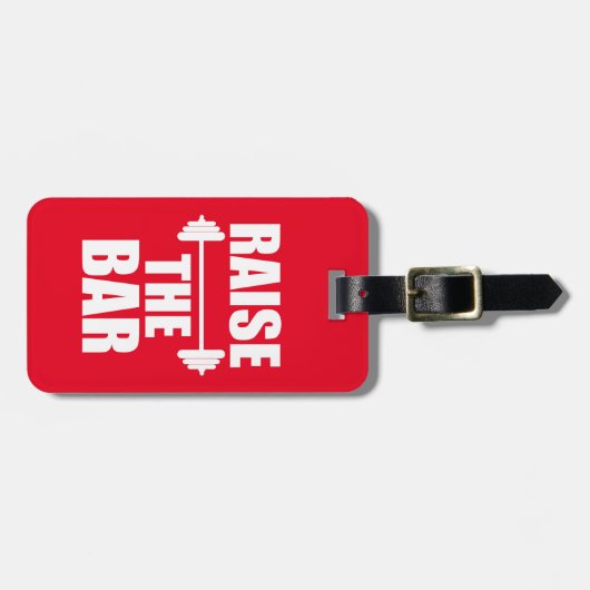 バーのおもしろいな荷物のラベルの体育館を上げて下さい ラゲッジタグ (正面横)