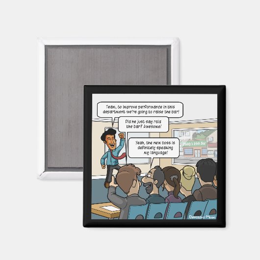 バーのおもしろい正方形の磁石を上げる マグネット (正面/裏面)