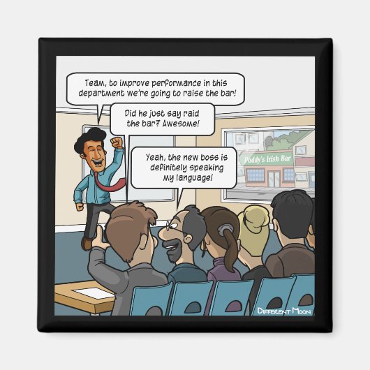 バーのおもしろい正方形の磁石を上げる マグネット (正面)