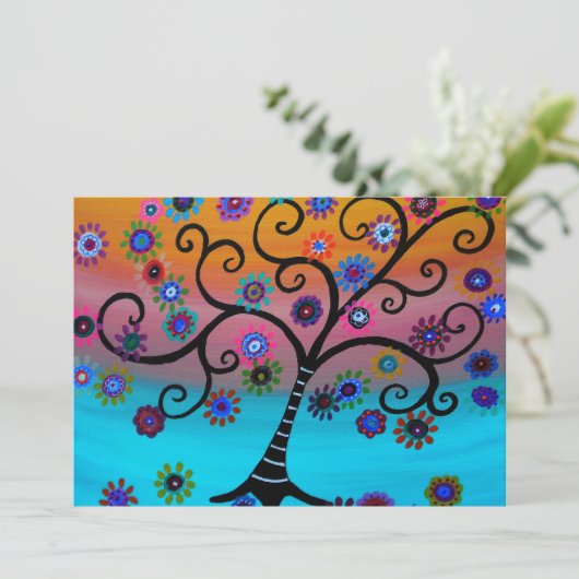 バーのこうもりのB'nai (ユダヤ教の)バル・ミツバーの招待状生命の樹 招待状 (スタンド正面)