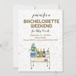 バーのカートで楽しむ独身最後の週末 グランドミレニアルスタイル 招待状