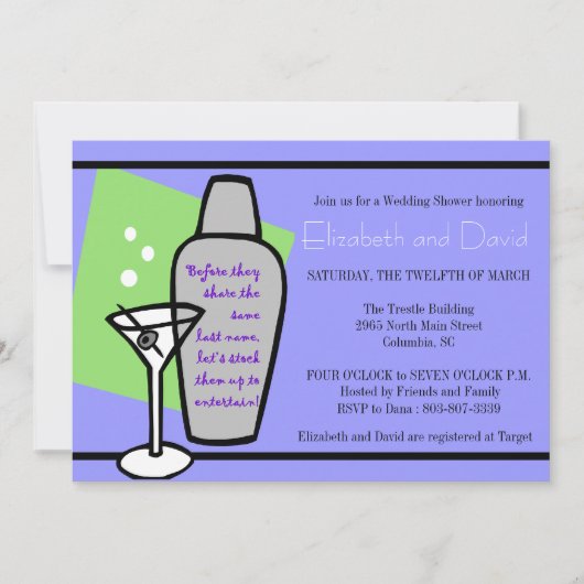バーのストックシャワー 招待状 (正面)