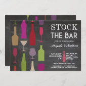 バーのチョークのボトルのパーティの招待状に貯蔵して下さい 招待状 (正面/裏面)