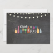 バーのチョークの婚約のシャワーの招待状に貯蔵して下さい 招待状 (裏面)