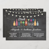 バーのチョークの婚約のシャワーの招待状に貯蔵して下さい 招待状 (正面/裏面)