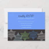 バーのバルミツワーの披露宴カードを接続する星 出欠カード (正面)