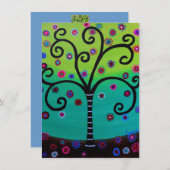 バーのバルミツワーの招待状生命の樹 招待状 (正面/裏面)