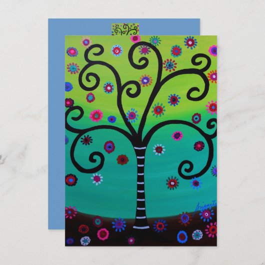 バーのバルミツワーの招待状生命の樹 招待状 (正面/裏面)