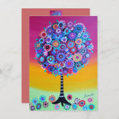 バーのバルミツワーの招待状生命の樹 招待状 (正面/裏面)